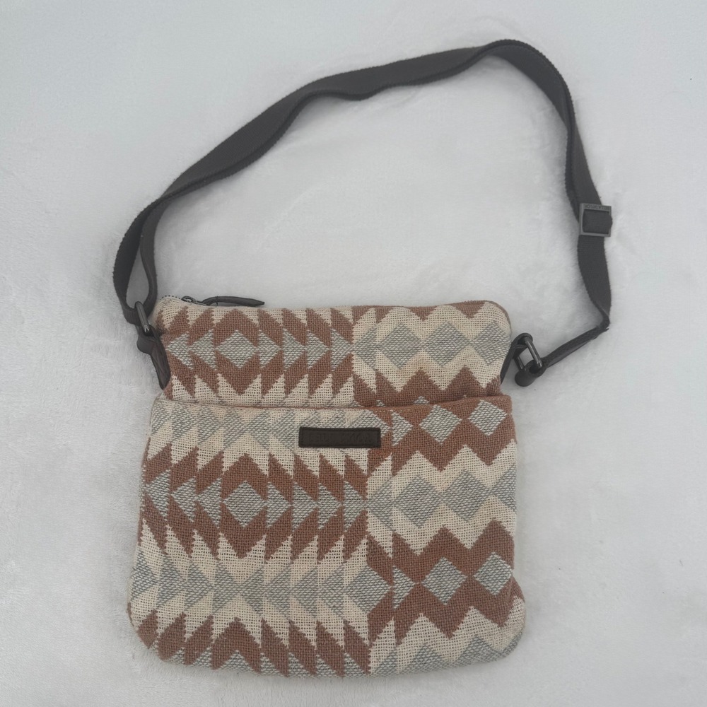 Vintage Bella Taylor Woven Cotton Crossbody Bag Boho Aztec Southwestern Purse